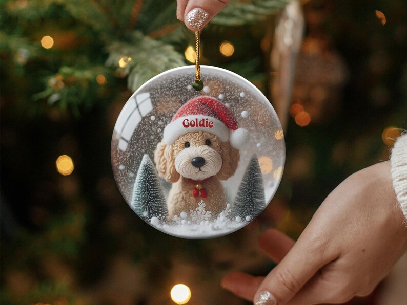 Personalized Dog Christmas Ornament, Custom Pet Holiday Decor, Cute Puppy Tree Decoration, Festive Pet Keepsake, Holiday Dog Ornament