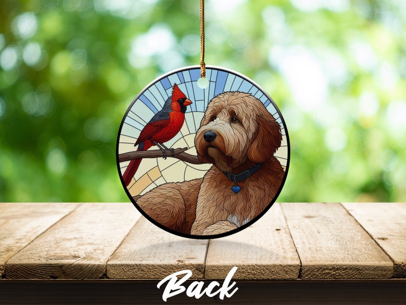 Cardinal and Bernese Mountain Dog Ornament, Stained-Glass Looking Design, Cardinal gift, Mothers Day Gift, Bird Lovers Gift, Dog Mom Gifts