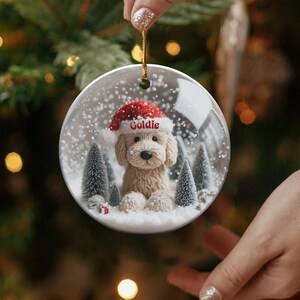 Personalized Dog Christmas Ornament, Custom Pet Holiday Decoration, Adorable Puppy Keepsake, Festive Tree Hanger