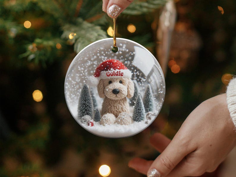 Personalized Dog Christmas Ornament, Custom Pet Holiday Decoration, Adorable Puppy Keepsake, Festive Tree Hanger