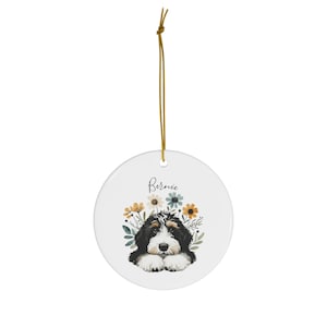 Personalized Bernedoodle Ornament With Your Dog's Name | You Own The Cutest Doodle, Now Own The Cutest Ornament | Celebrate Your Furball!
