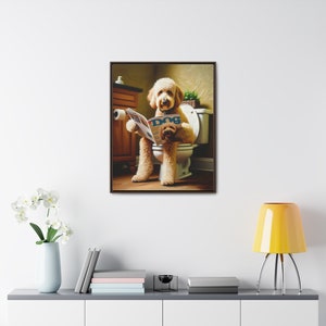 Goldendoodle Toilet Canvas Art: Funny Dog Bathroom Decor image 8