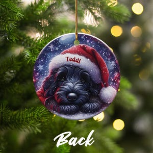 Personalized Dog Christmas Ornament, Custom Pet Holiday Decoration, Cute Puppy Santa Hat, Christmas Tree Decor, Gift for Dog Lovers
