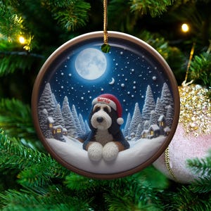 Custom Dog Christmas Ornament, Personalized Pet Holiday Decoration, Unique Pet Memorial Gift, Festive Christmas Tree Decor