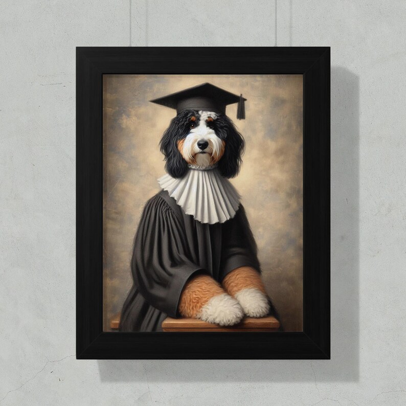 Graduation Dog Portrait, Custom Pet Graduation Art, Unique Pet Gift, Pet Lover Graduation Decor, Graduation Gift for Pet Owners, Custom
