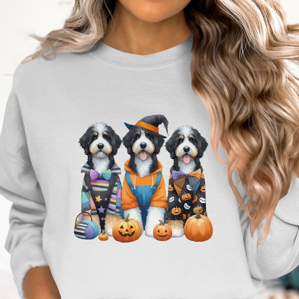 Bernedoodle Halloween Sweatshirt, Dog Lover Gift
