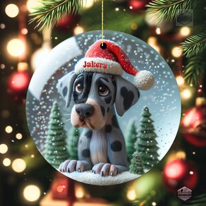Merle Great Dane Clay Style Illustrated ornament