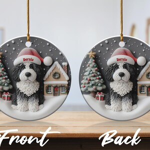 Christmas Ornament, Bernedoodle Portrait - Glossy Ceramic Keepsake | Sublimation Holiday Decor | 3 Inch Heirloom Tree Gift image 9