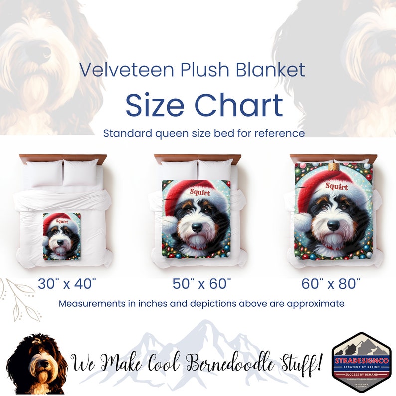 Bernedoodle Personalized Blanket for Dog, Dog Blanket for Doodle Moms, plush Bernedoodle dog blanket, dog name blanket for Bernedoodles, gift for doodle lover, Bernadoodle puppy name blanket, puppy name blanke - Doodle Gift - Doodle mania, doodles
