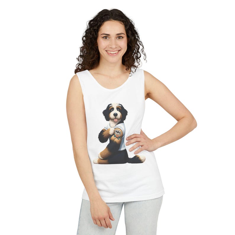 Bernedoodle Mom Tattoo Tank Top: Dog Lover Sleeveless Shirt image 6