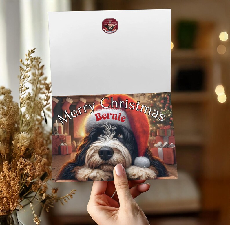 Personalized Merry Christmas Card, Custom Dog Christmas Card, Cute Pet Holiday Greeting, Unique Festive Pet Card Gift, Dog Lovers
