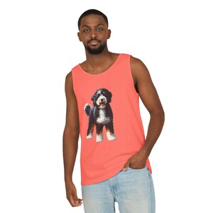 Bernedoodle Mom Tank Top, Cute Dog Rear View Design, Summer Fashion image 7