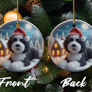 Personalized Christmas Dog Ornament, Custom Pet Holiday Decoration, Double-Sided Tree Ornament, Unique Pet Gift, Keepsake