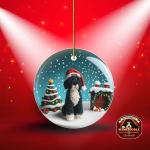 Bernedoodle Ornament, Custom Pet Christmas Decor | Sublimation | 3 Inch 2 Sided Ceramic Heirloom Gift For Dog Lover image 9