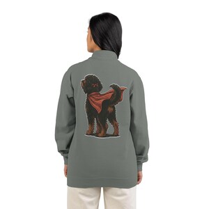 Felpa con cerniera a un quarto di lunghezza e design personalizzato Bernedoodle "Super Doodle" - Design fronte e retro immagine 13