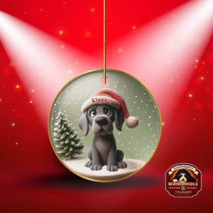 Great Dane Ornament, Custom Dog Portrait Keepsake | Sublimation Ceramic | 3 Inch Holiday Decor image 9