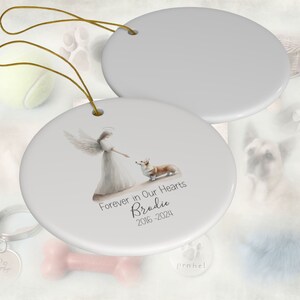 Personalized Welsh Corgi Memorial, Watercolor Design, Pet's Name, Custom Gift, Personalized Pet Tribute Ceramic Ornament, Pet Loss Gift