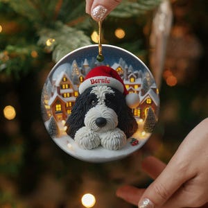 Custom Dog Christmas Ornament, Personalized Pet Ornament, Holiday Dog Decoration, Cute Dog Lover Gift for Christmas
