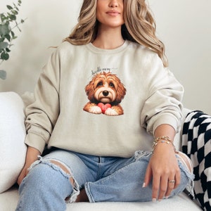 Personalized Red Bernedoodle Sweatshirt, Front and Back Design, Doodle Mom, Dog Lover Gift, Dog Mama, Tri-Fade Doodle Dog, Custom Dog Design