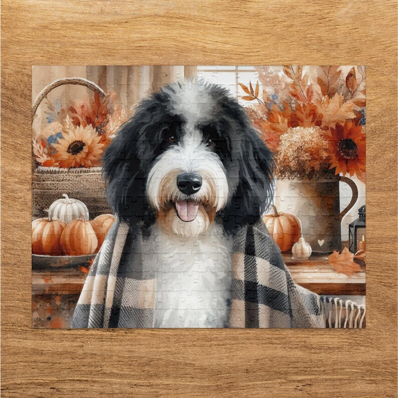 Fall Bernedoodle Puzzle - This 252 Piece Masterpiece Puzzle Is A Perfect Gift for Dog Lovers or To Add To Your Puzzle Collection This Year image 8