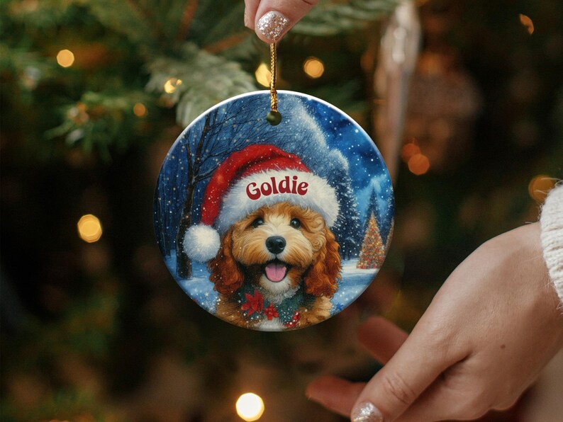 Christmas Dog Ornament, Personalized Pet Ornament, Custom Pet Portrait, Dog Lover Gift, Holiday Tree Decoration, Cute Pet Ornament