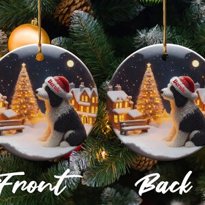 Christmas dog ornament, holiday tree decoration, festive dog bauble, winter dog ornament, Christmas pet decor