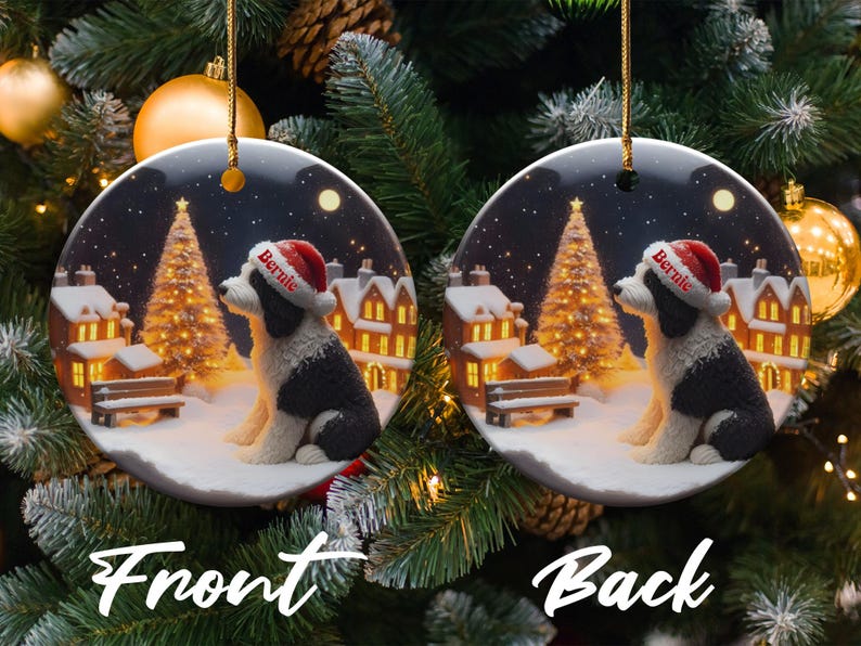 Christmas dog ornament, holiday tree decoration, festive dog bauble, winter dog ornament, Christmas pet decor