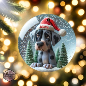 Merle Great Dane Clay Style Illustrated ornament
