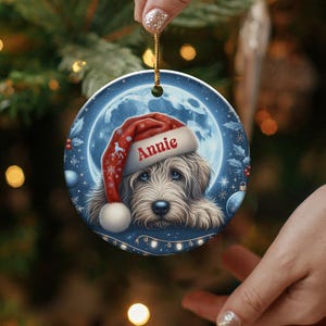 Christmas Dog Ornament, Personalized Pet Keepsake, Holiday Tree Decoration, Custom Name Christmas Gift for Dog Lovers