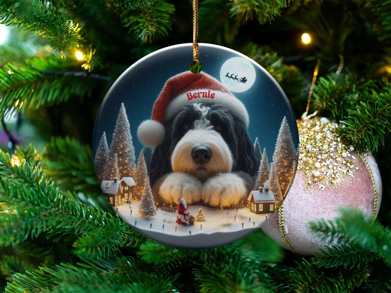 Personalized Dog Christmas Ornament, Custom Pet Memorial Gift, Dog Memorial Ornament, Dog Lover Christmas Gift, Pet Loss Ornament