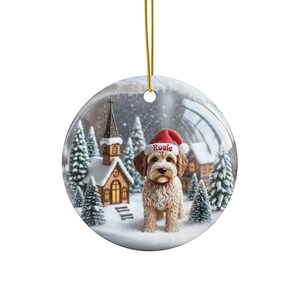 Personalized Christmas Dog Ornament, Custom Pet Decoration, Holiday Dog Lover Gift, Winter Wonderland Ornament, Dog Christmas Keepsake