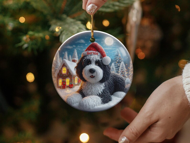 Personalized Dog Christmas Ornament, Custom Pet Holiday Decoration, Cute Pet Photo Ornament, Gift for Dog Lovers