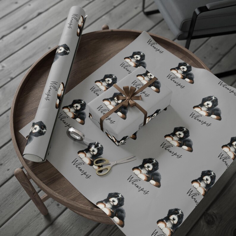 Bernedoodle Wrapping Paper | Dog Pattern Gift Wrap image 17