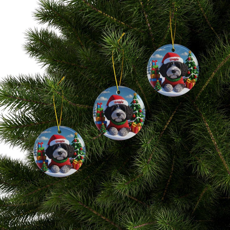Cute Dog Christmas Ornaments, Festive Dog Tree Decorations, Holiday Dog Christmas Decor, Puppy Christmas Tree Ornaments