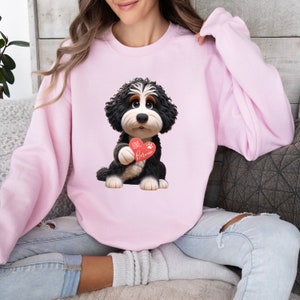 Bernedoodle mom sweatshirt,berndoodle mom, mom sweatshirt, valentine bernedoodle, valentine dog gift, dog sweatshirt, personalized dog sweatshirt,doodle mama, doodle fan, bernedoodle enthusiast gift.