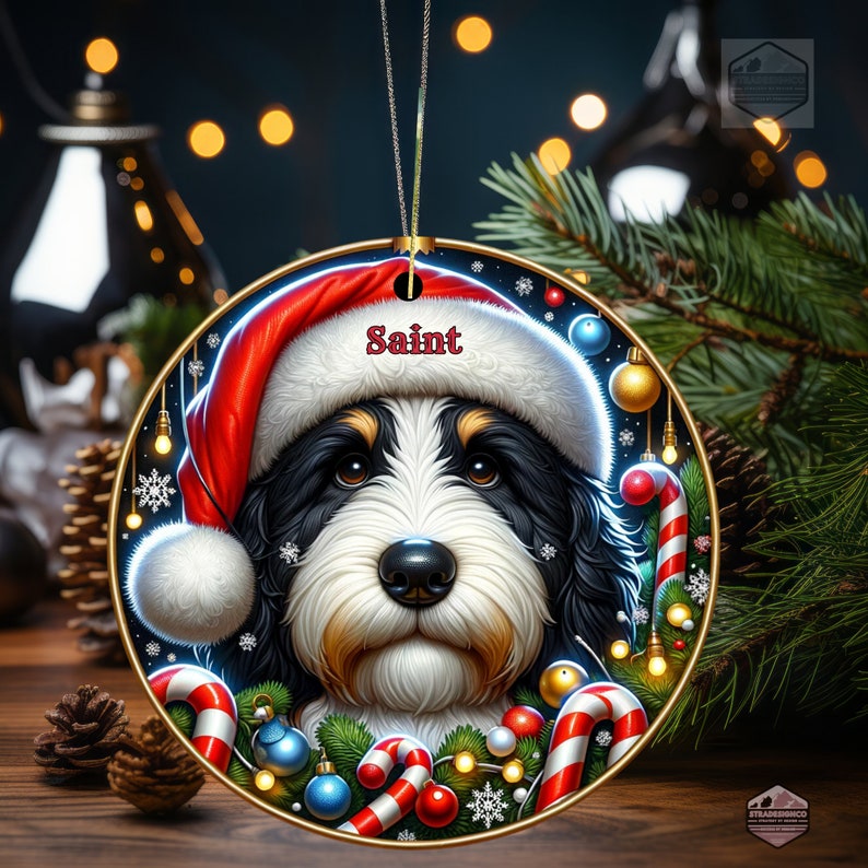 Bernedoodle Ornament - Custom Personalized For You