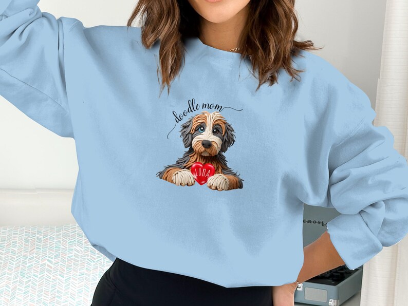 Sudadera personalizada para mamás de Bernedoodle, con el nombre del perro personalizado. imagen 7