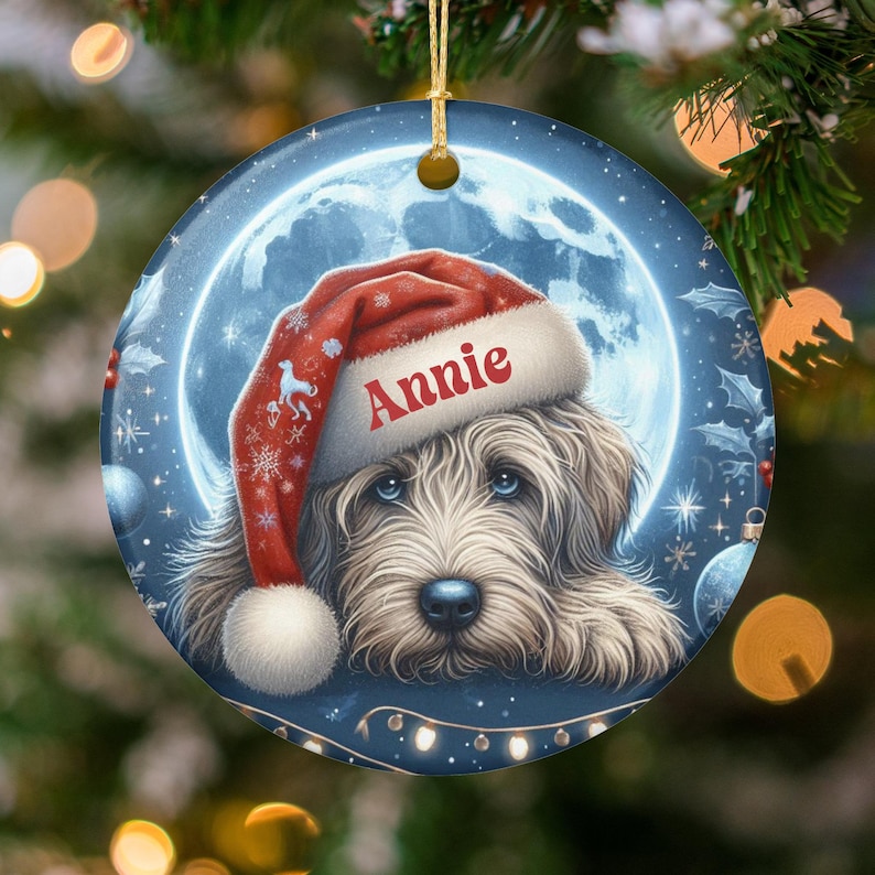 Cute Dog Christmas Ornament, Personalized Holiday Pet Decoration, Custom Name Dog Lover Gift, Unique Xmas Tree Decor, Dog Owner Keepsake