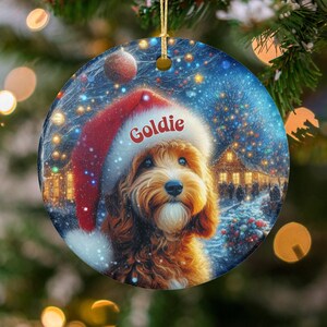 Christmas Dog Ornament, Personalized Pet Ornament, Santa Hat Dog Decor, Custom Holiday Keepsake, Tree Decoration Gift for Pet Lovers