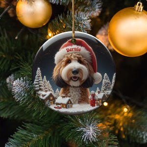 Personalized Dog Christmas Ornament, Custom Pet Holiday Decoration, Cute Pet Photo Ornament, Dog Lover Gift, Christmas Tree Ornament