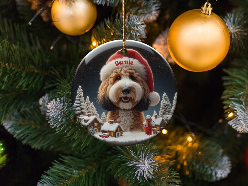Personalized Dog Christmas Ornament, Custom Pet Holiday Decoration, Cute Pet Photo Ornament, Dog Lover Gift, Christmas Tree Ornament