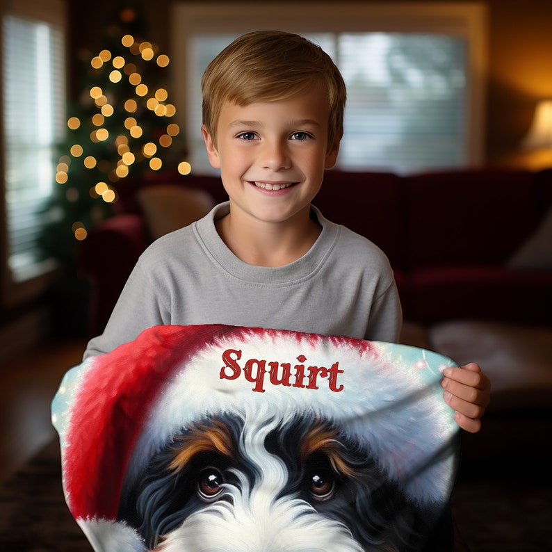 Bernedoodle Personalized Blanket for Dog, Dog Blanket for Doodle Moms, plush Bernedoodle dog blanket, dog name blanket for Bernedoodles, gift for doodle lover, Bernadoodle puppy name blanket, puppy name blanke - Doodle Gift - Doodle mania, doodles