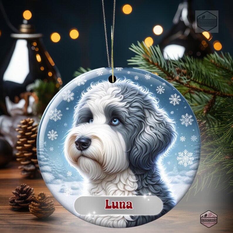 Personalized Sheepadoodle Ornament