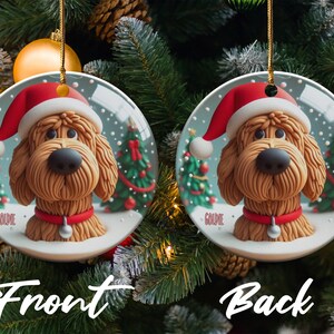 Bernedoodle Ornament, Custom Pet Name Gift - Ceramic Keepsake | Sublimation Printed | Festive Christmas Tree Decor immagine 4