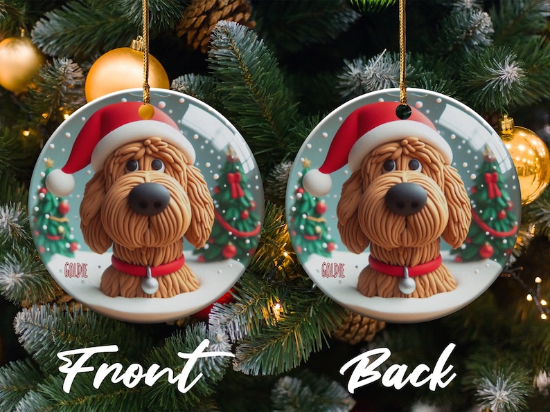 Bernedoodle Ornament, Custom Pet Name Gift - Ceramic Keepsake | Sublimation Printed | Festive Christmas Tree Decor immagine 4