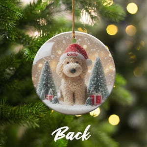 Personalized Christmas Dog Ornament, Cute Dog with Santa Hat, Holiday Tree Decoration, Custom Pet Gift, Festive Home Decor