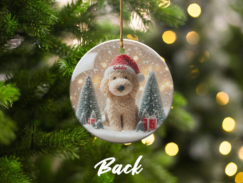 Personalized Christmas Dog Ornament, Cute Dog with Santa Hat, Holiday Tree Decoration, Custom Pet Gift, Festive Home Decor