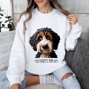 Bernedoodle Mom Sweatshirt - Personalized Sweatshirt with Your Dog's name on it
