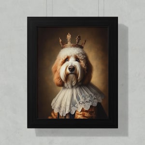 Royal Dog Portrait, Custom Pet Painting, Pet Royalty Art, Pet Portrait Canvas, Personalized Pet Gift, Pet Lover Gift, Dog Art Print