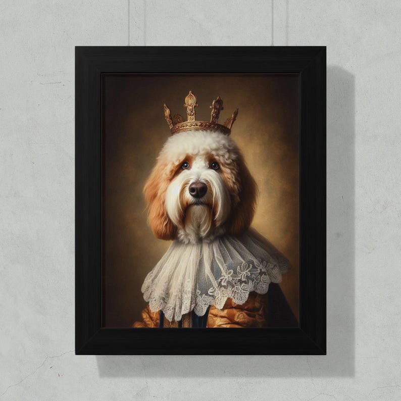 Royal Dog Portrait, Custom Pet Painting, Pet Royalty Art, Pet Portrait Canvas, Personalized Pet Gift, Pet Lover Gift, Dog Art Print
